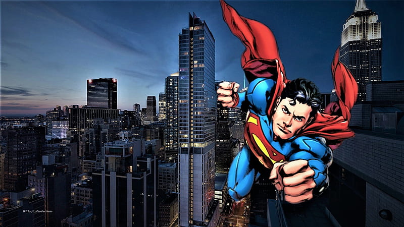 Superman, caped crusader, , background, cartoon, superman, , fan art,  1920x1080 only, HD wallpaper | Peakpx