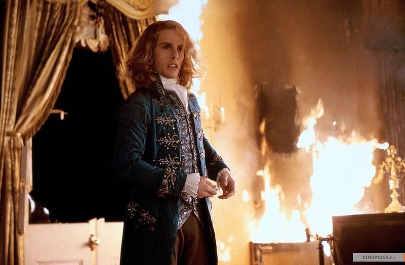 Interview with the Vampire 1994, interview with the vampire, tom cruise, scene, movie, man, actor, lestat, fire, fantasy, HD wallpaper
