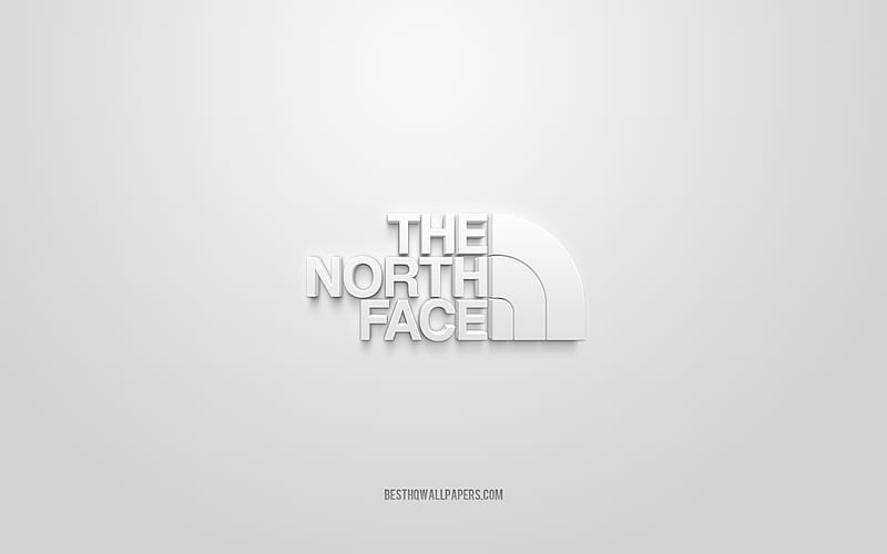 The North Face logo, white background, The North Face 3d logo, 3d art, The North Face, brands logo, white 3d The North Face logo, HD wallpaper
