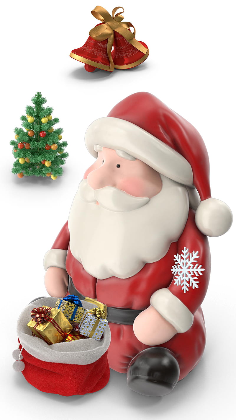 Christmas Santa 3D, 3D Santa Claus, Christmas tree, Christmas, Merry  Christmas, HD phone wallpaper | Peakpx