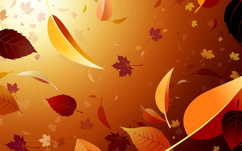 Autumn Leaf Dance, art, autumn, leaves, maple, floating, HD wallpaper