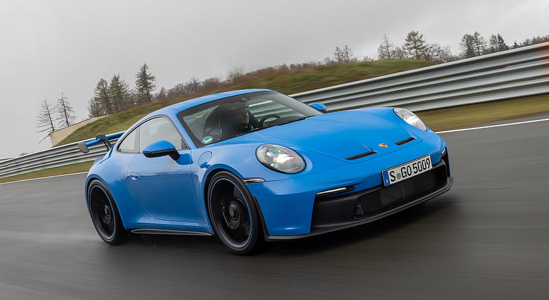 2022 Porsche 911 GT3 (Color: Shark Blue) - Front Three-Quarter , car, HD wallpaper