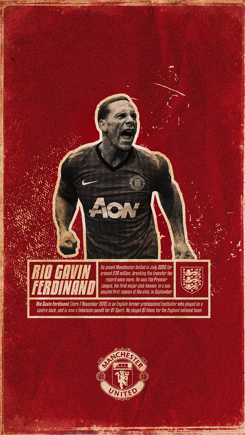Rio Ferdinand, manchester, united, HD phone wallpaper