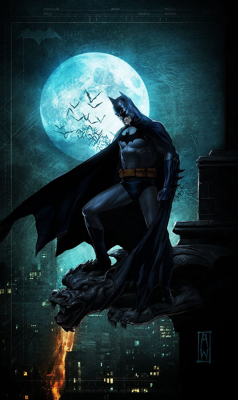 Batman, art, dark, dark knight, fantasy, joker, moon, rain, thunder, HD  phone wallpaper | Peakpx