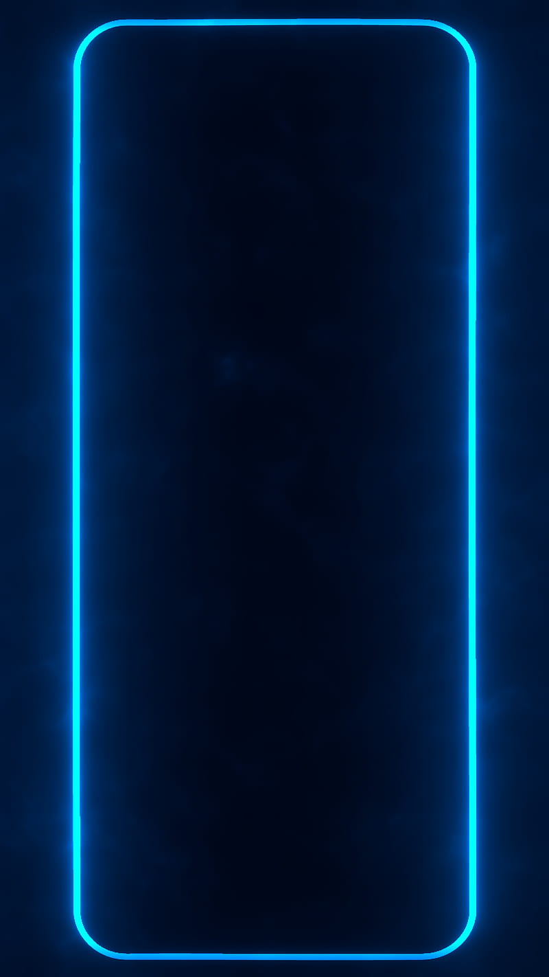 Long Neon Frame 1, amoled, blue, border, dark, light, oneplus, samsung, xiaomi, HD phone wallpaper