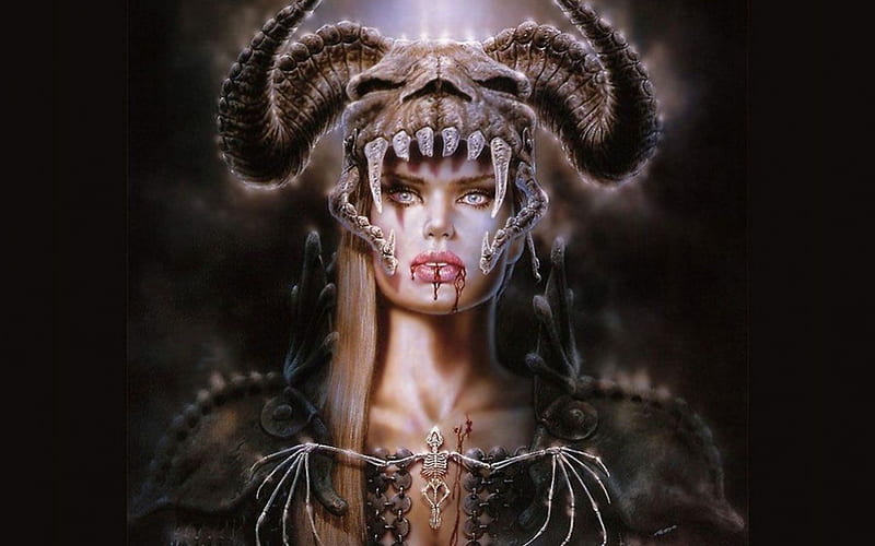 FEMALE WARRIOR, warrior, fantasy, skull, goddess, HD wallpaper