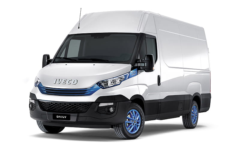 Iveco Daily Electric, 2020 electric minivan, new white Daily Electric, commercial transport, Iveco, HD wallpaper