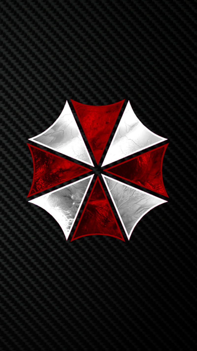 Umbrella Carbon V2, resident, black, evil, logo, stars, HD phone wallpaper