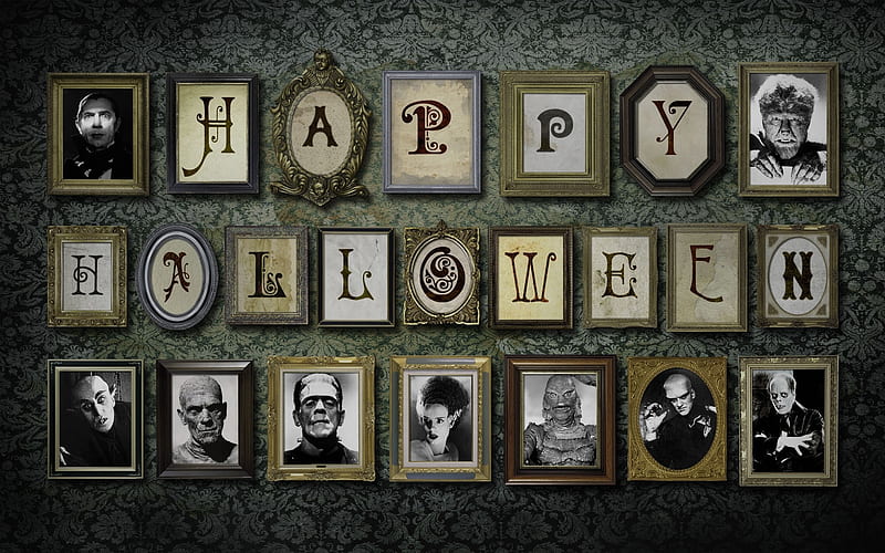 Halloween Movie Legends, movies, films, horror, halloween, black and white,  collage, HD wallpaper | Peakpx