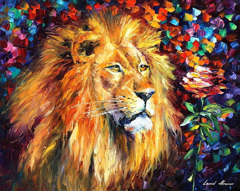 Leones, caras, leonid amov, coloridas, art, leu, Fondo de pantalla HD |  Peakpx