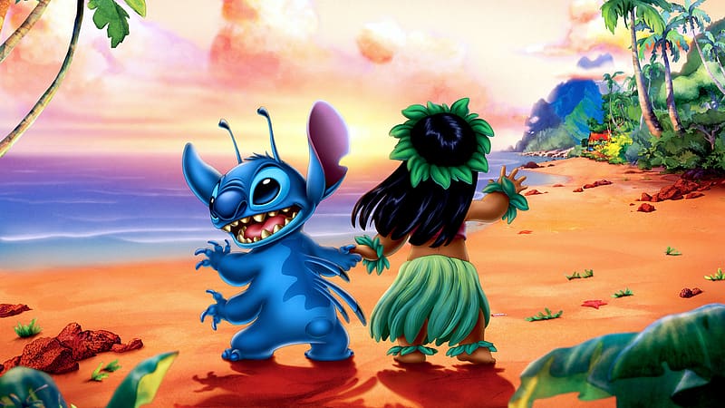 Beach, Movie, Stitch (Lilo & Stitch), Lilo (Lilo & Stitch), Lilo & Stitch, HD wallpaper