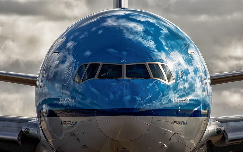 Boeing 777, passenger airplane, Extended Range, 777-200ER, KLM Asia, Boeing, fuselage, air travel, HD wallpaper