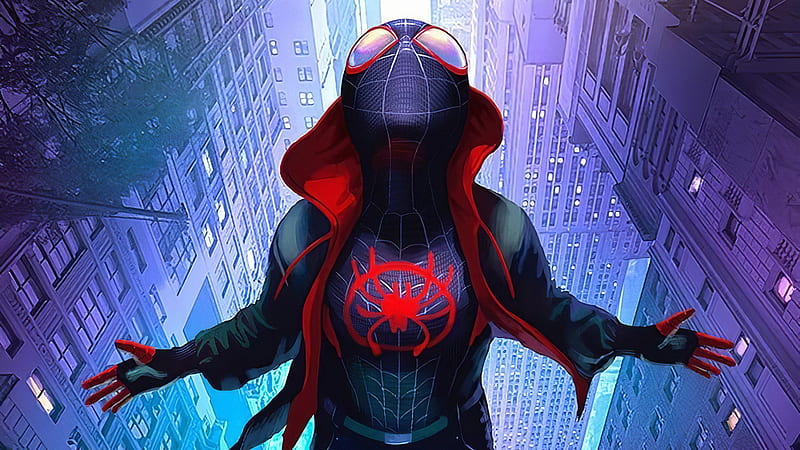 Artwork Spiderman Miles Morales, spiderman, superheroes, digital-art, artwork, HD wallpaper