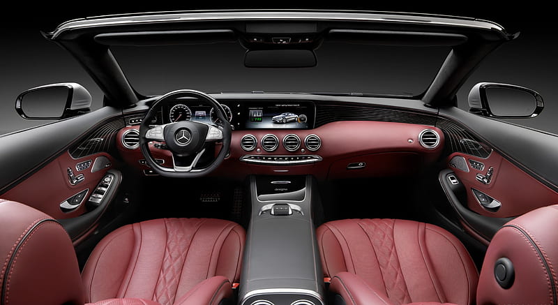 2017 Mercedes-Benz S-Class S500 Cabriolet AMG-line (Leather Bengal Red / Black) - Interior , car, HD wallpaper