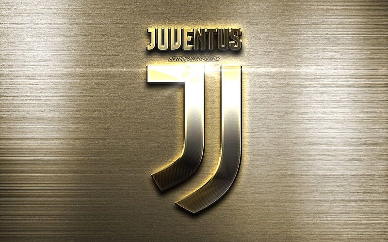 Juventus metal logo, fan art, Juve, Serie A, Juventus logo, metal background, creative, italian football club, Juventus metal new logo, Italy, Juventus FC, Juventus new logo, HD wallpaper