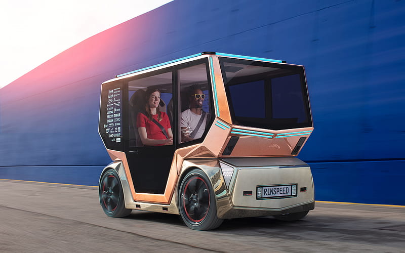 Rinspeed microSNAP, 2019, autonomy car, cars of the future, Las Vegas, HD wallpaper