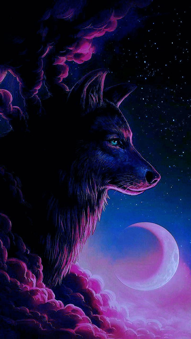 Cotton candy wolf, cotton candy, wolf, HD phone wallpaper