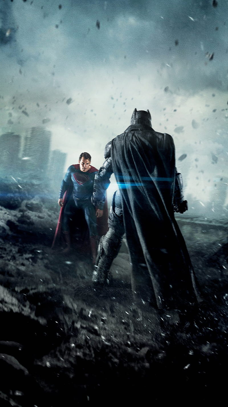 Batman v Superman, dark knight, fantasy, fight, man of steel, guerra, HD phone wallpaper