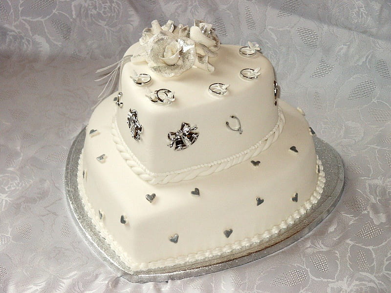 Wedding cake, cake, food, desserts, sweet, HD wallpaper
