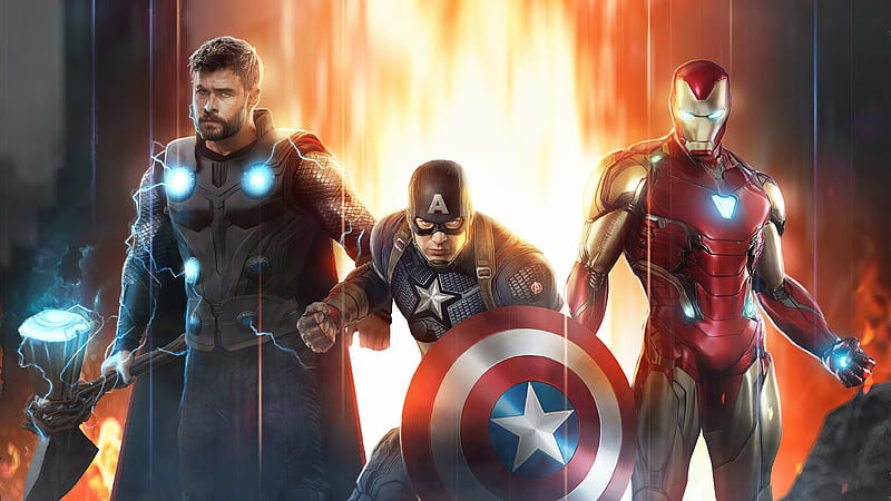 Marvel Trinity, iron-man, thor, captain-america, marvel, superheroes,  artist, HD wallpaper | Peakpx