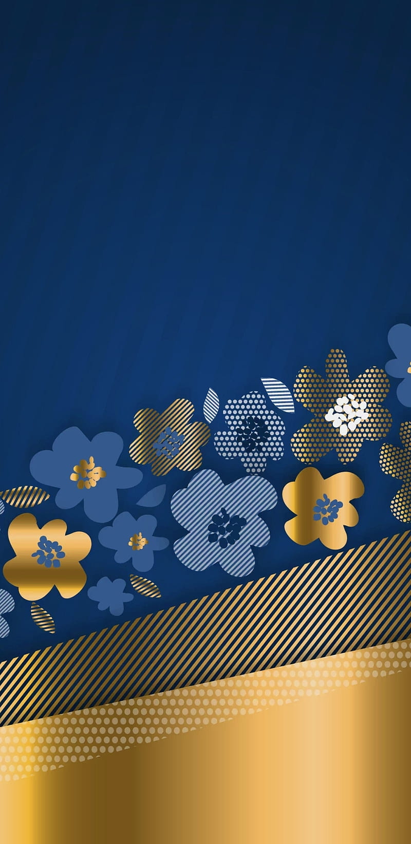 Gold Floral Garden, bonito, blue, flower, girly, golden, pretty, teal, HD phone wallpaper