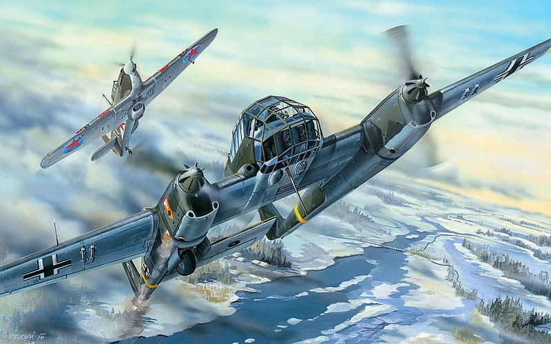 Focke-Wulf Fw 189 Uhu, Flugauge, reconnaissance aircraft, Luftwaffe, Fw 189 V1, World War II, military aircraft, German Air Force, HD wallpaper