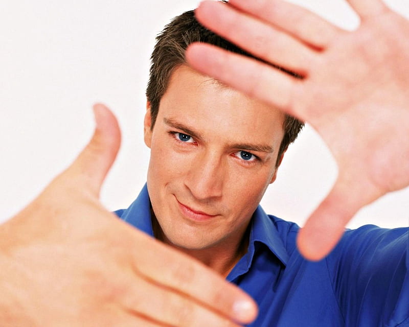 HD wallpaper nathan fillion male hand face man white actor blue