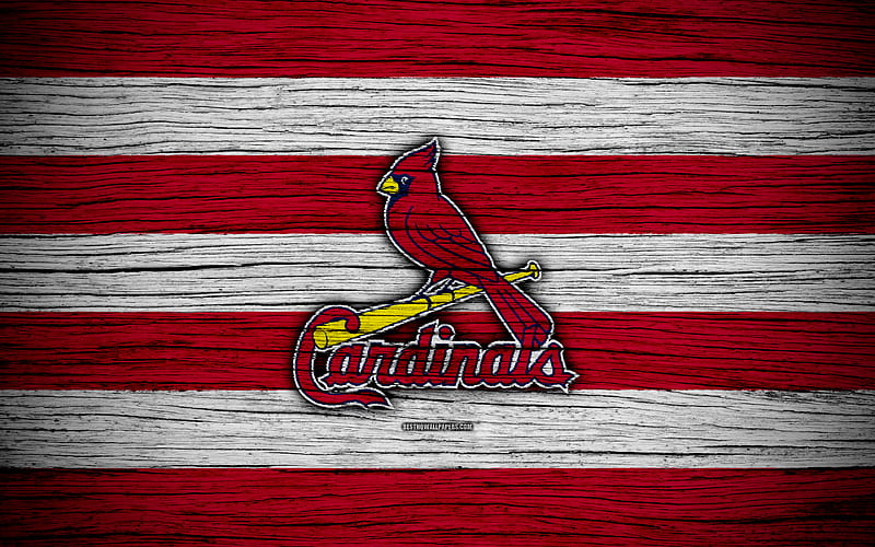 St Louis Cardinals MLB, baseball, USA, Major League Baseball, wooden texture, art, baseball club, HD wallpaper