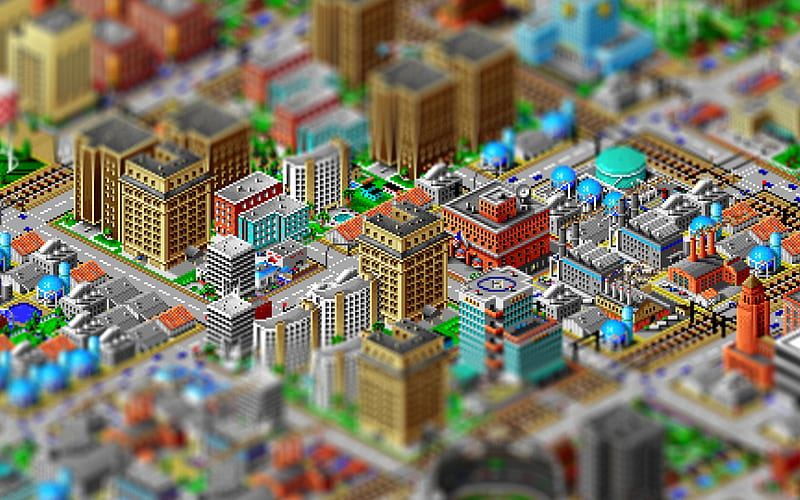 isometric buildings, 3D buildings, abstract citiscapes, isometric backgrounds, 3D art, isometric city, HD wallpaper