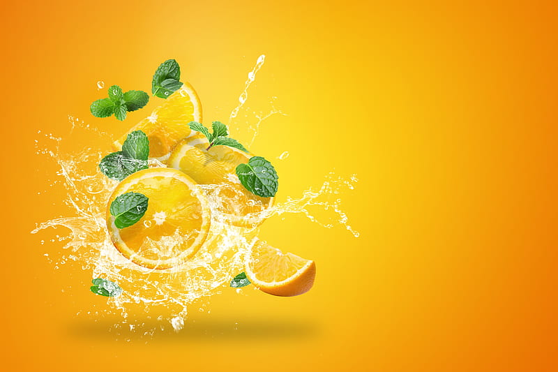Lemon splash, Lemon, Leaves, Splash, Squirt, HD wallpaper