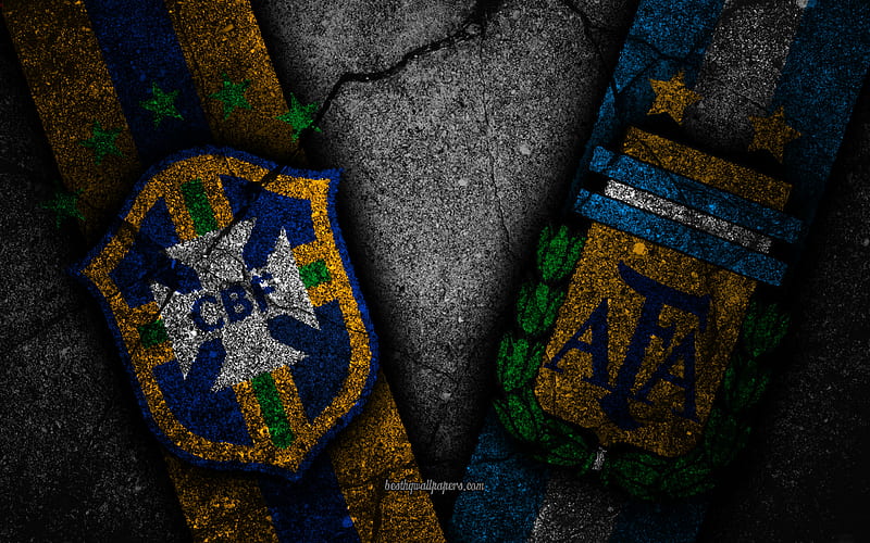 Brazil vs Argentina, International Match, soccer, King Abdullah Sports City, Brazil football team, Argentina football team, black stone, HD wallpaper