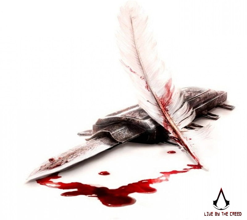 Assassins Creed, blood, white, HD wallpaper