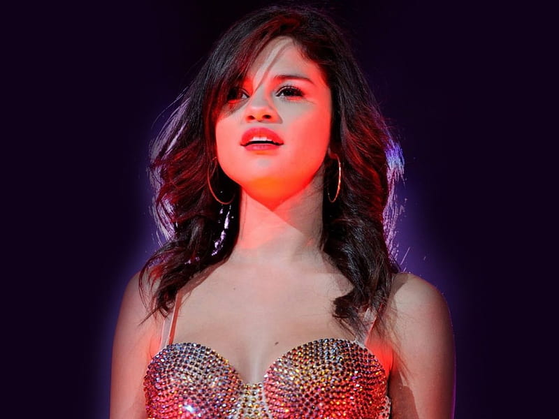 Selena Gomez, model, actress, backlit, Gomez, bonito, singer, Selena, HD wallpaper