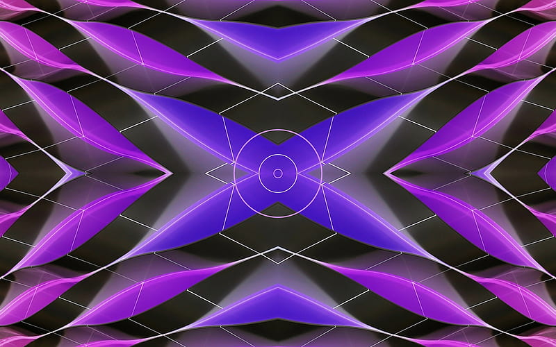 purple 3d petals, purple abstract background, 3d abstraction, purple creative background, x purple background, HD wallpaper