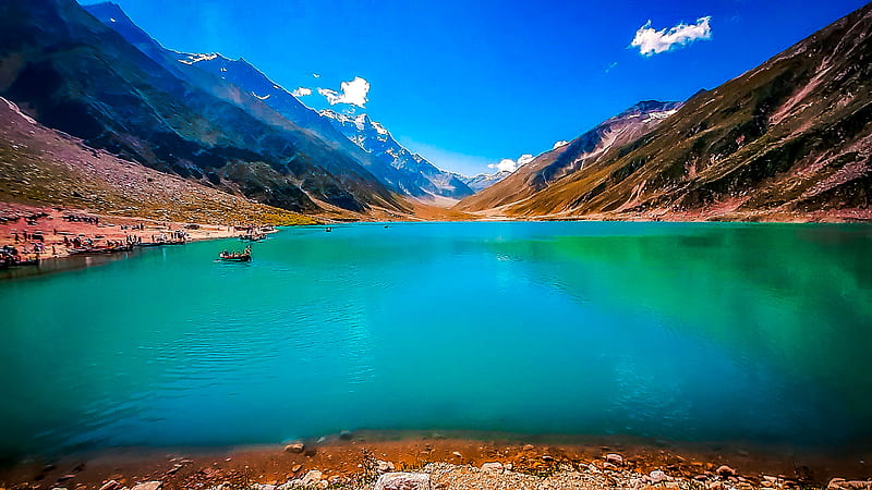 Lake, cloud, moraine, mountain, pakistan, HD wallpaper