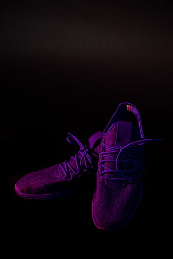 sneakers, shoes, purple, dark, HD phone wallpaper