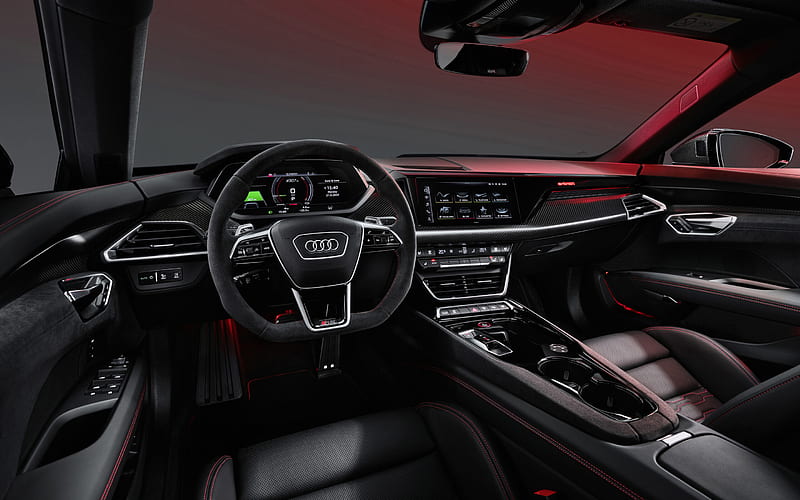 2022, Audi e-tron GT, interior, interior view, dashboard, e-tron GT interior, electric cars, German cars, Audi, HD wallpaper