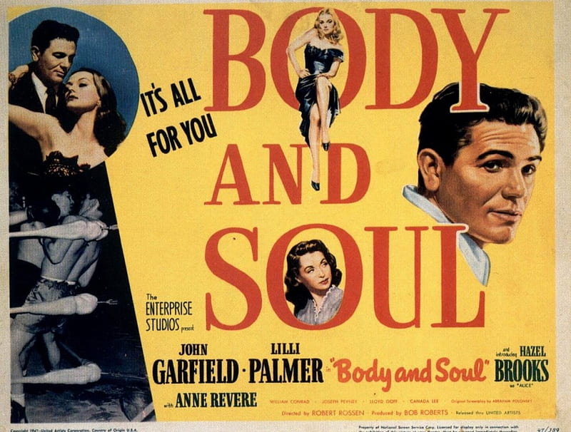 Classic Movies - Body and Soul (1947), John Garfield, Classic Movies, Hazel Brooks, Lili Palmer, William Conrad, Body and Soul Movie, HD wallpaper