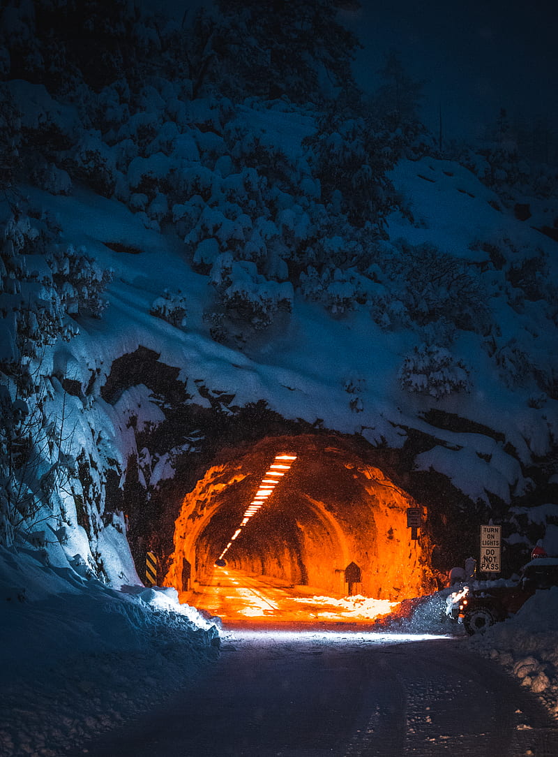 road tunnel in mountain, HD phone wallpaper