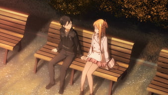 An Anime Bench In The Middle Of An Autumn Landscape Background, 3d  Background Rendering Brown Autumn