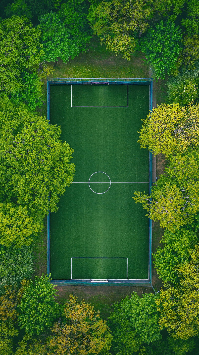 Football field, football field, trees, aerial view, ground, green, esports,  HD phone wallpaper | Peakpx