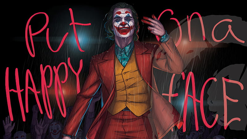 Joker Put Happy Face, joker-movie, joker, superheroes, supervillain, artstation, HD wallpaper