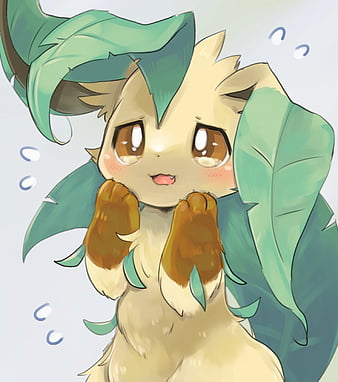 Pokemon, leafeon, green, plant, HD wallpaper