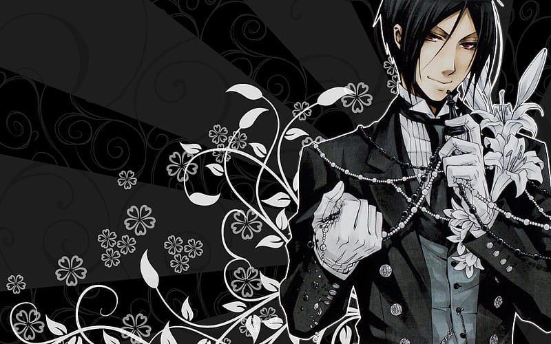 Kuroshitsuji (Black Butler), kuroshitsuji, demon, dark, black, black butler, HD wallpaper