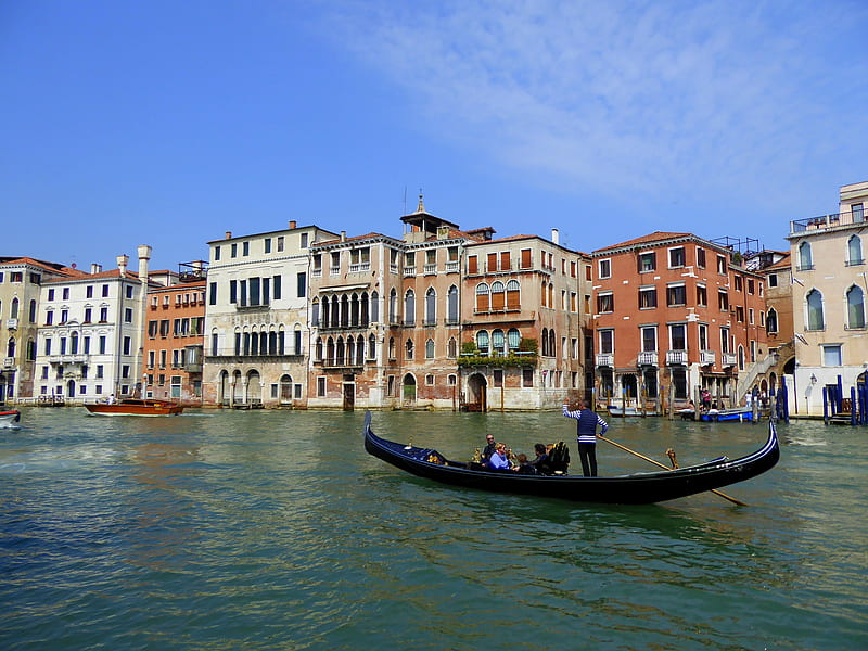 Venice, Buildings, Italy, Boats, Gindola, Canal, HD wallpaper
