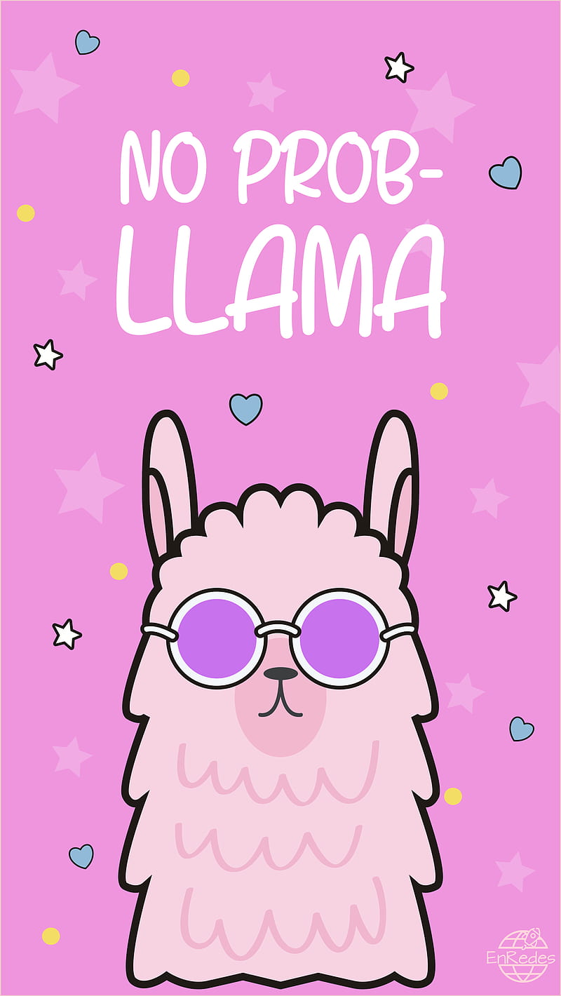 NO PROB LLAMA. Cute Love, Pastel Color, Kawaii, Cute Cartoon Llama, HD  phone wallpaper | Peakpx