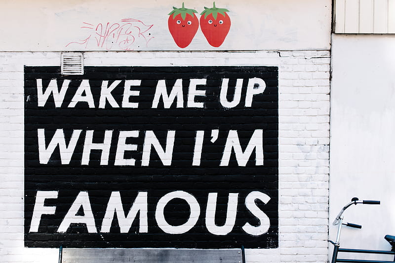 wake me up when i'm famous signage, HD wallpaper