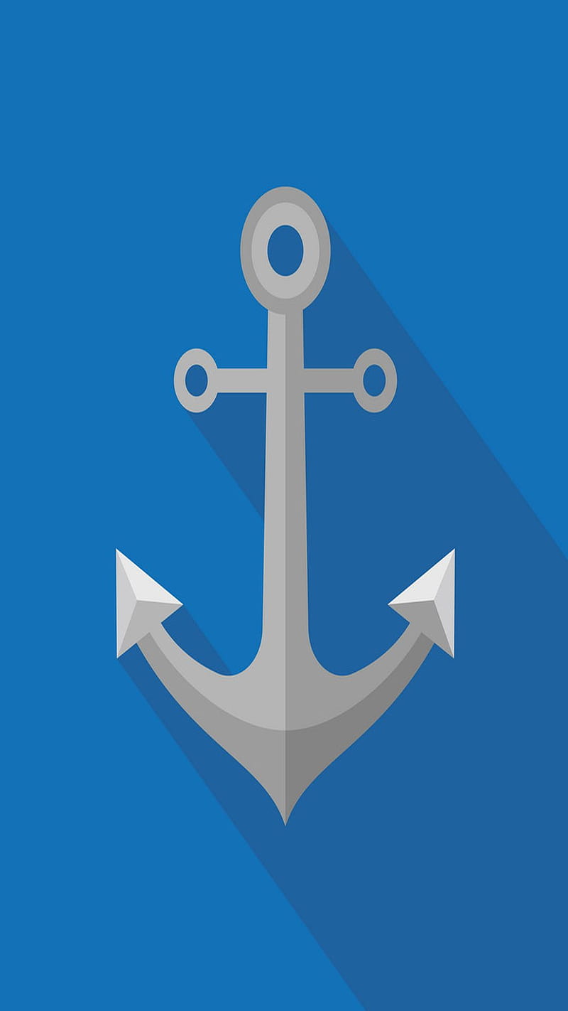 anchor, blue, boat, HD phone wallpaper