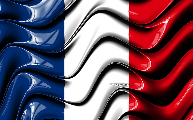 French flag Europe, national symbols, Flag of France, 3D art, France, European countries, France 3D flag, HD wallpaper