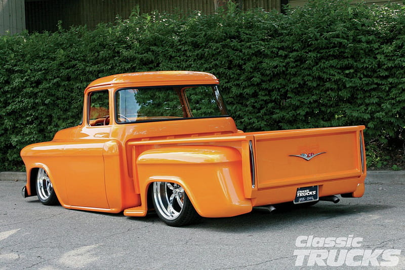  -Chevy-Truck, Classic, Bowtie, Orange, Fondo de pantalla HD